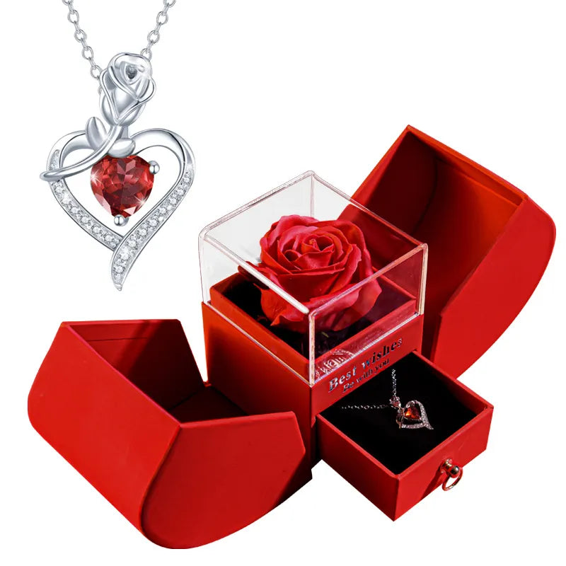 Rose Jewelry Gift Box with Necklace